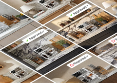 Product scenes organized for review and approval